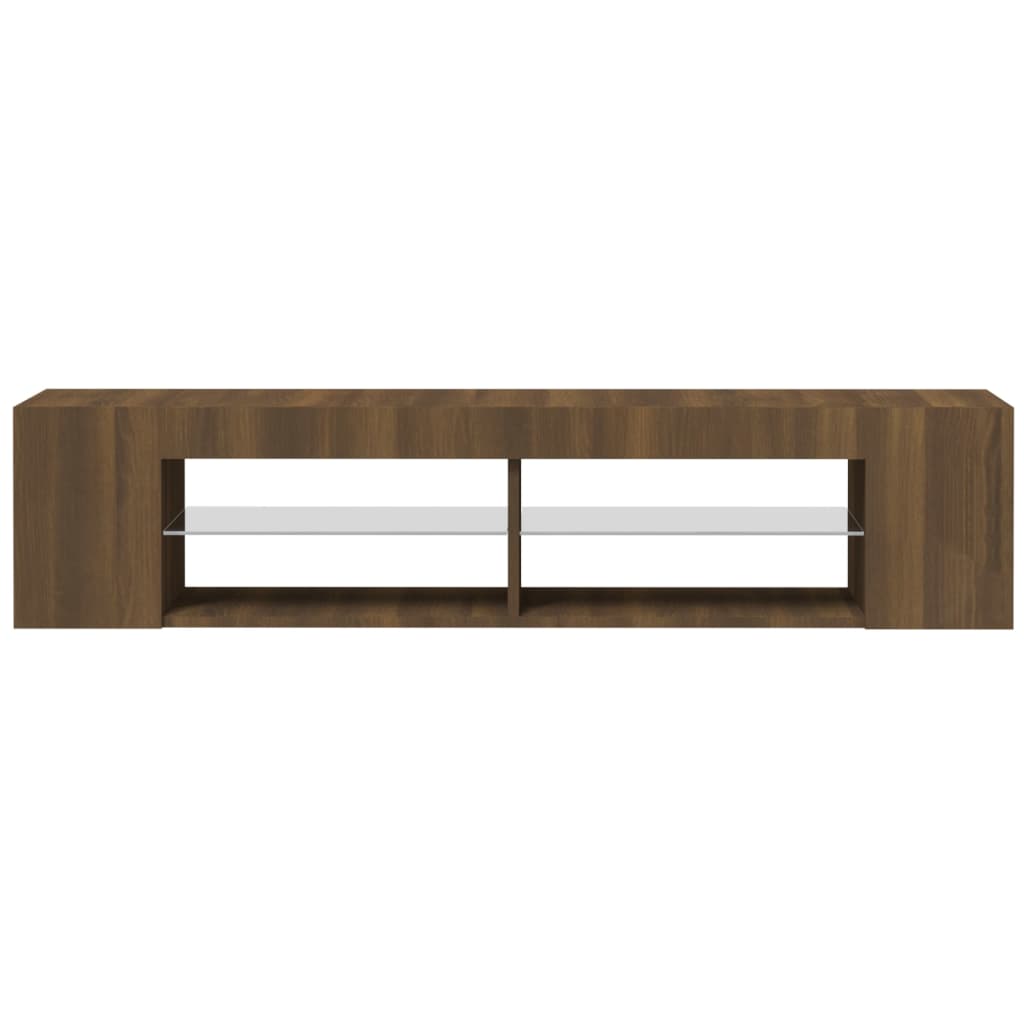 TV-taso LED-valoilla ruskea tammi 135x39x30 cm - Sisustajankoti.fi