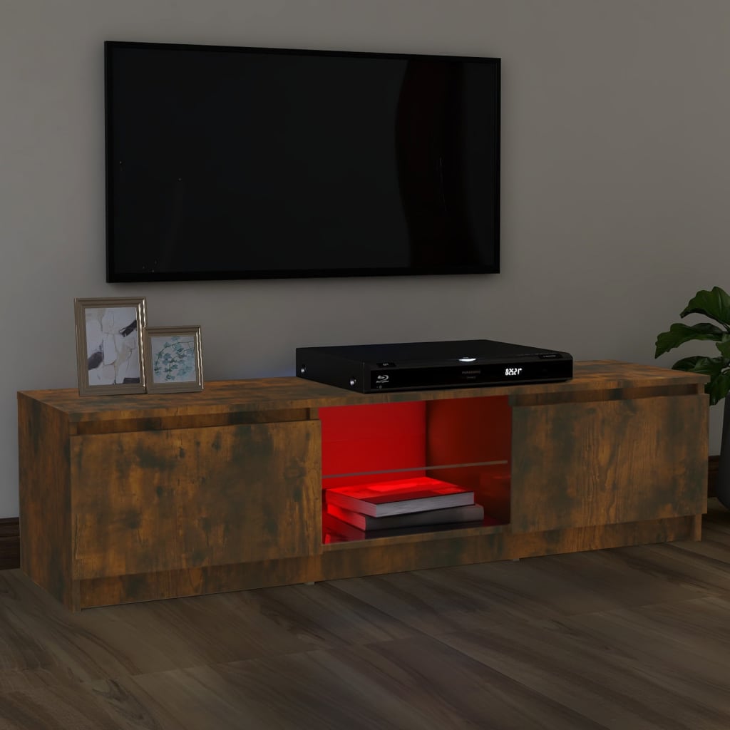 TV-taso LED-valoilla savutammi 120x30x35,5 cm - Sisustajankoti.fi