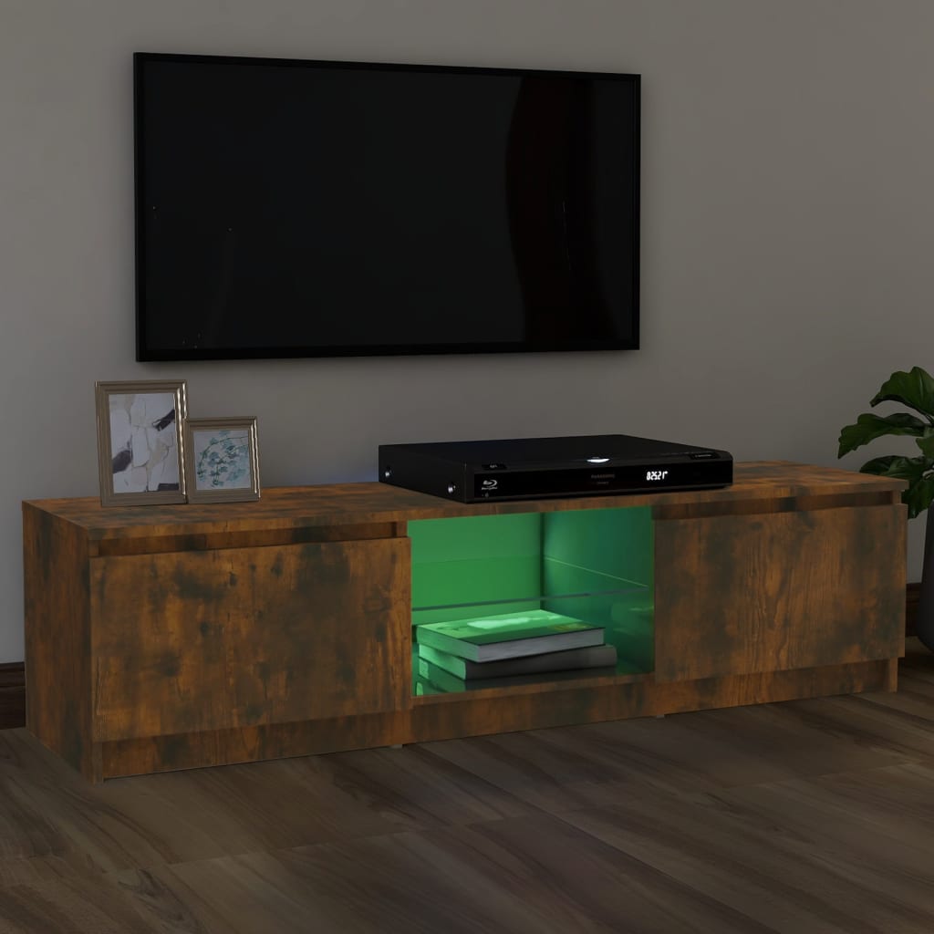 TV-taso LED-valoilla savutammi 120x30x35,5 cm - Sisustajankoti.fi
