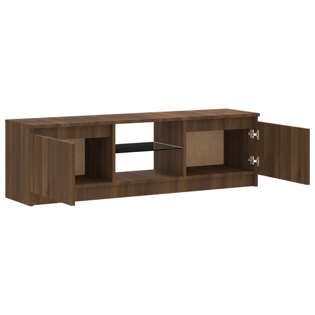 TV-taso LED-valoilla ruskea tammi 120x30x35,5 cm - Sisustajankoti.fi