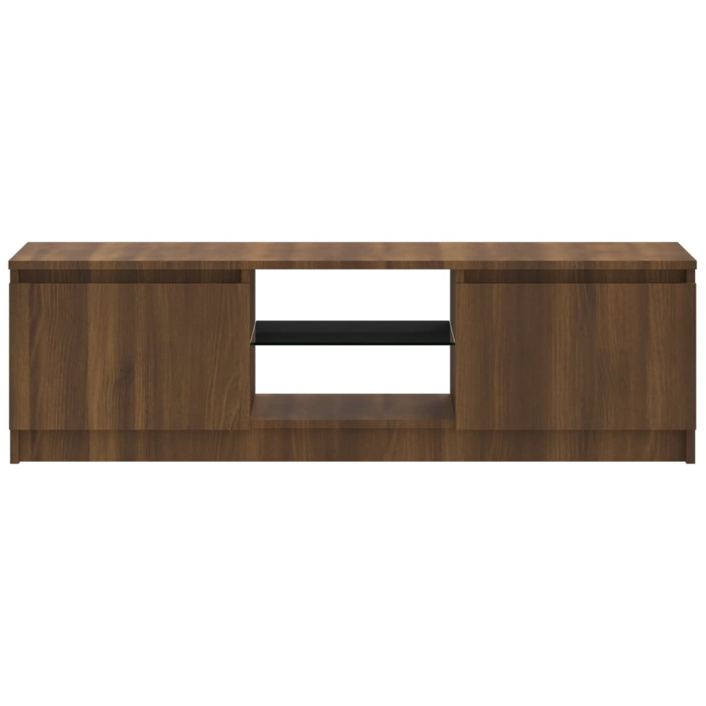 TV-taso LED-valoilla ruskea tammi 120x30x35,5 cm - Sisustajankoti.fi