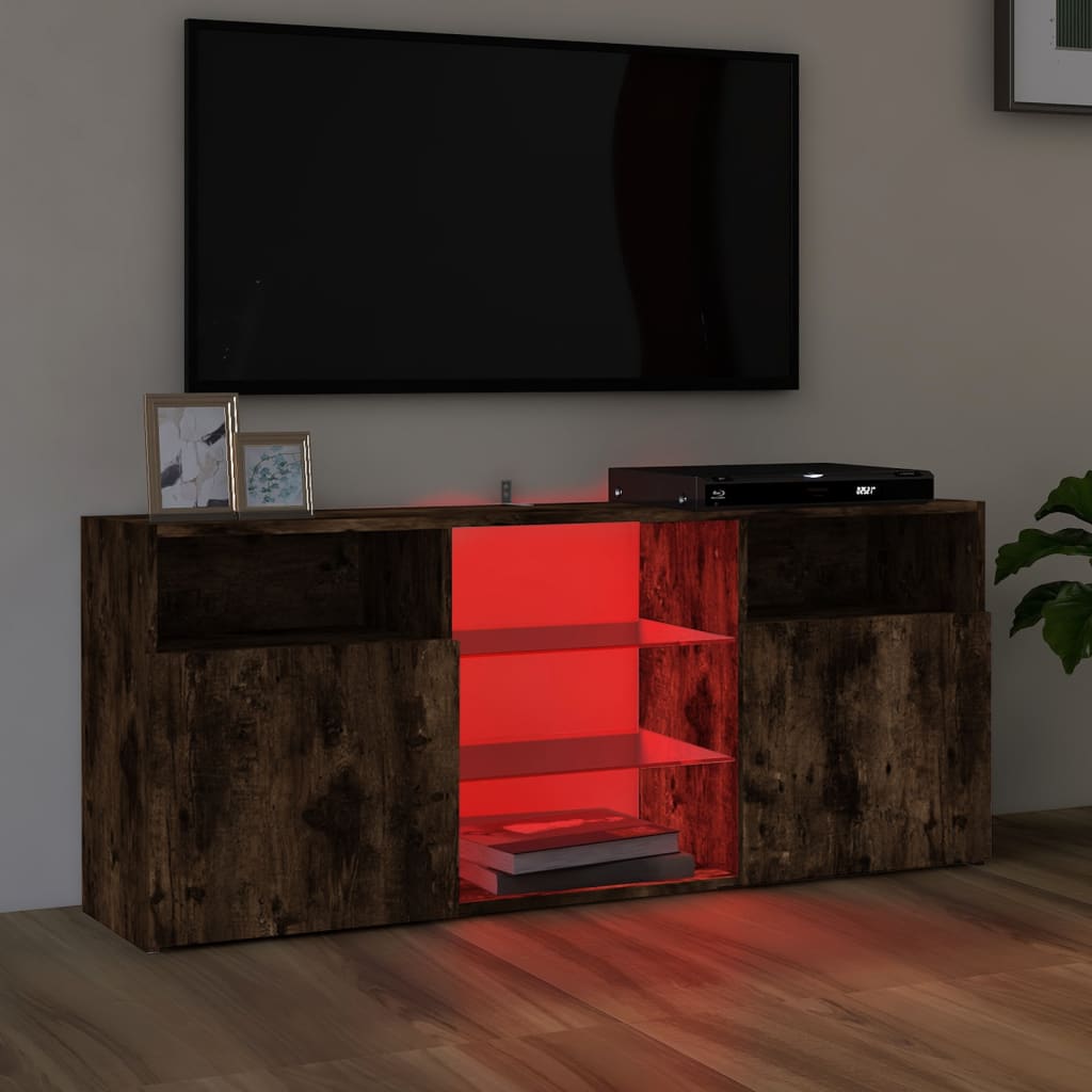TV-taso LED-valoilla savutammi 120x30x50 cm - Sisustajankoti.fi