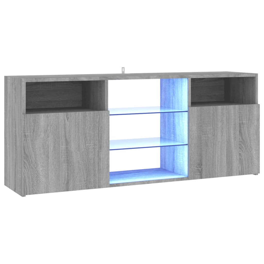 TV-taso LED-valoilla harmaa Sonoma 120x30x50 cm - Sisustajankoti.fi