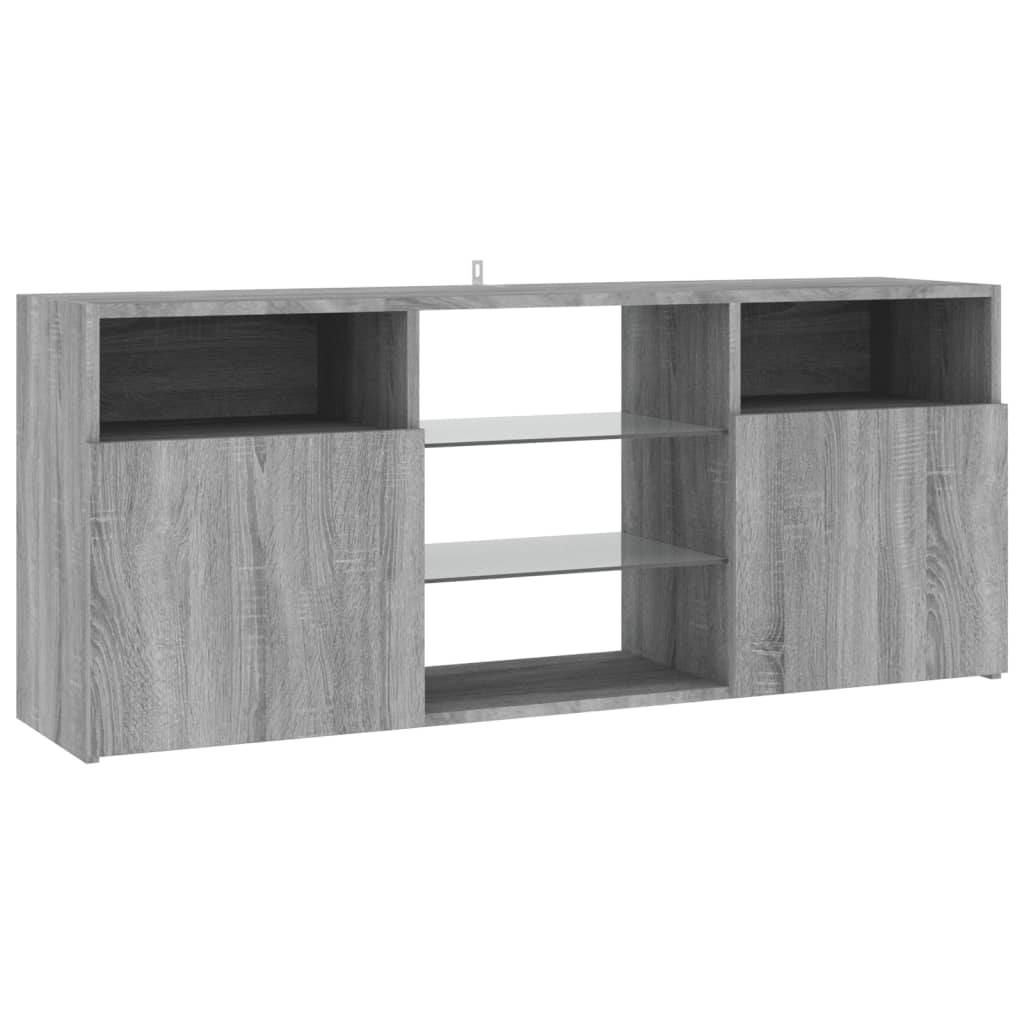 TV-taso LED-valoilla harmaa Sonoma 120x30x50 cm - Sisustajankoti.fi