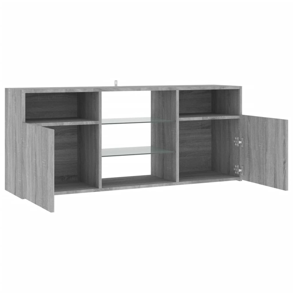 TV-taso LED-valoilla harmaa Sonoma 120x30x50 cm - Sisustajankoti.fi