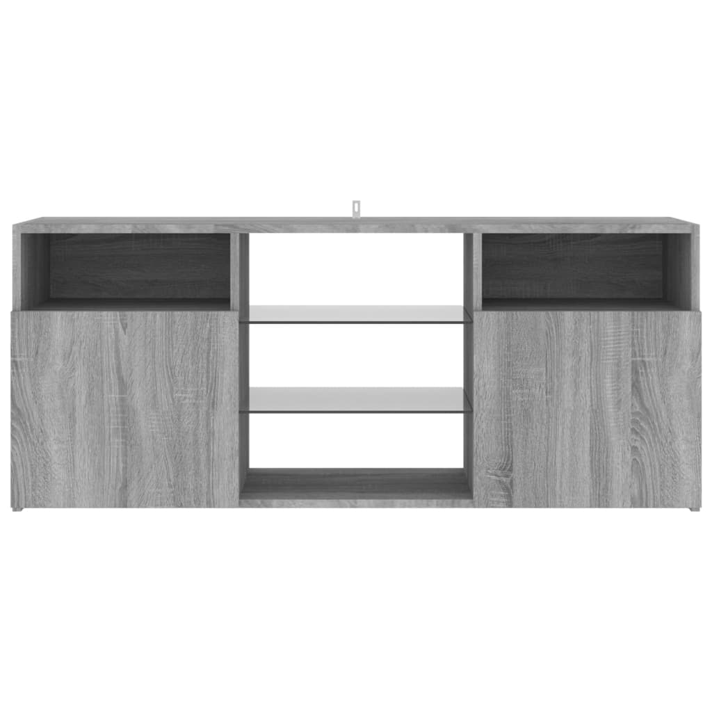 TV-taso LED-valoilla harmaa Sonoma 120x30x50 cm - Sisustajankoti.fi