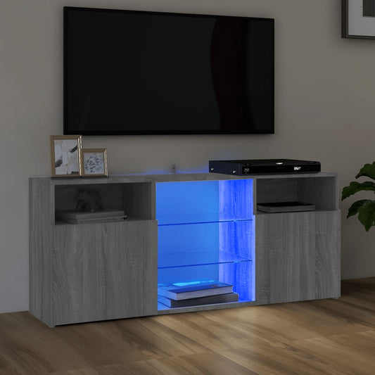 TV-taso LED-valoilla harmaa Sonoma 120x30x50 cm - Sisustajankoti.fi