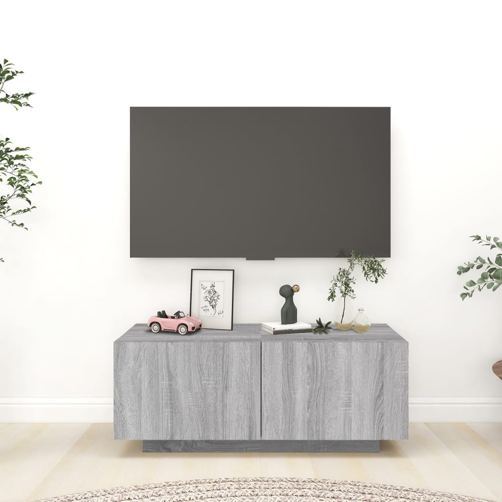TV-taso harmaa Sonoma 100x35x40 cm tekninen puu - Sisustajankoti.fi