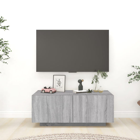 TV-taso harmaa Sonoma 100x35x40 cm tekninen puu - Sisustajankoti.fi