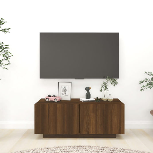 TV-taso ruskea tammi 100x35x40 cm tekninen puu - Sisustajankoti.fi