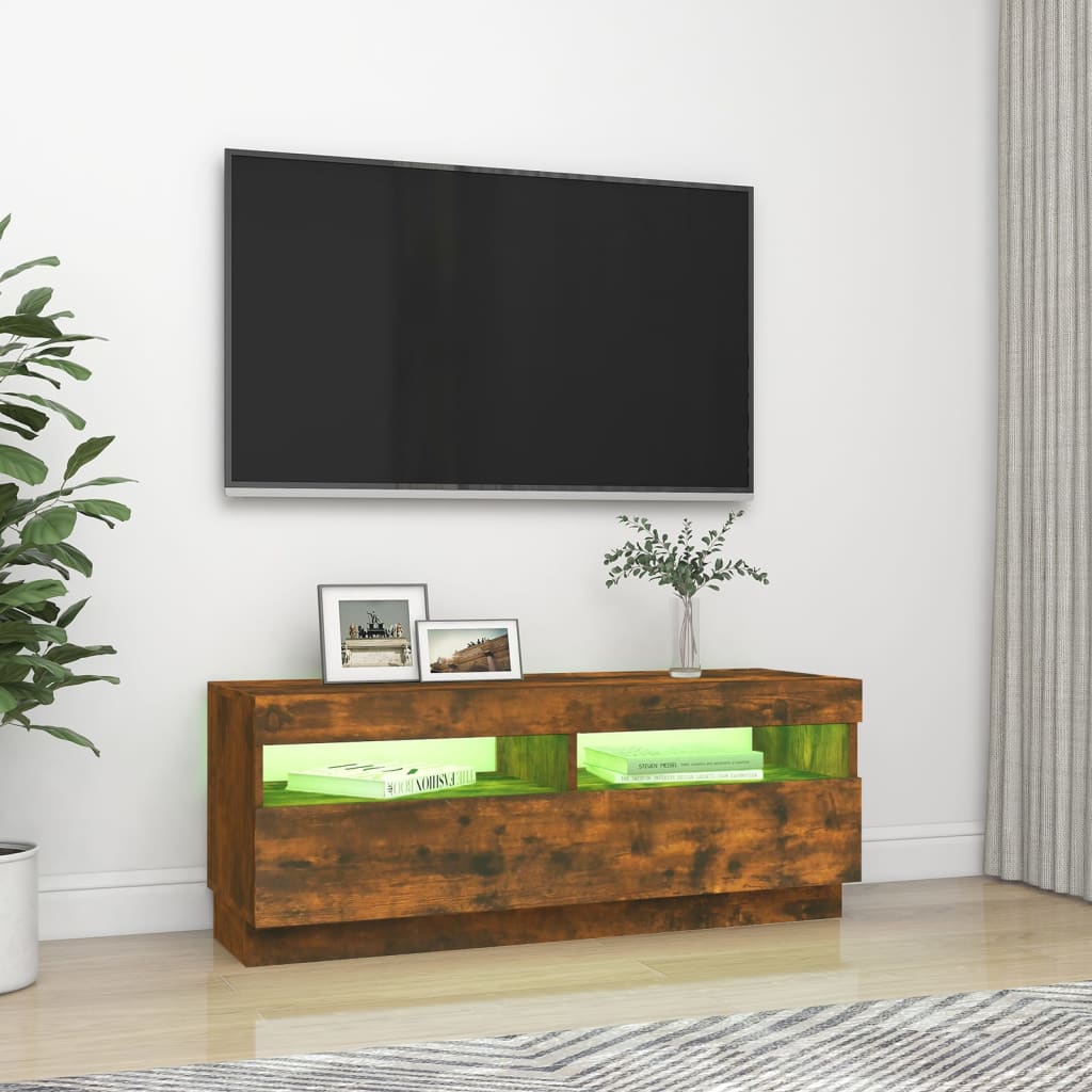 TV-taso LED-valoilla savutammi 100x35x40 cm - Sisustajankoti.fi