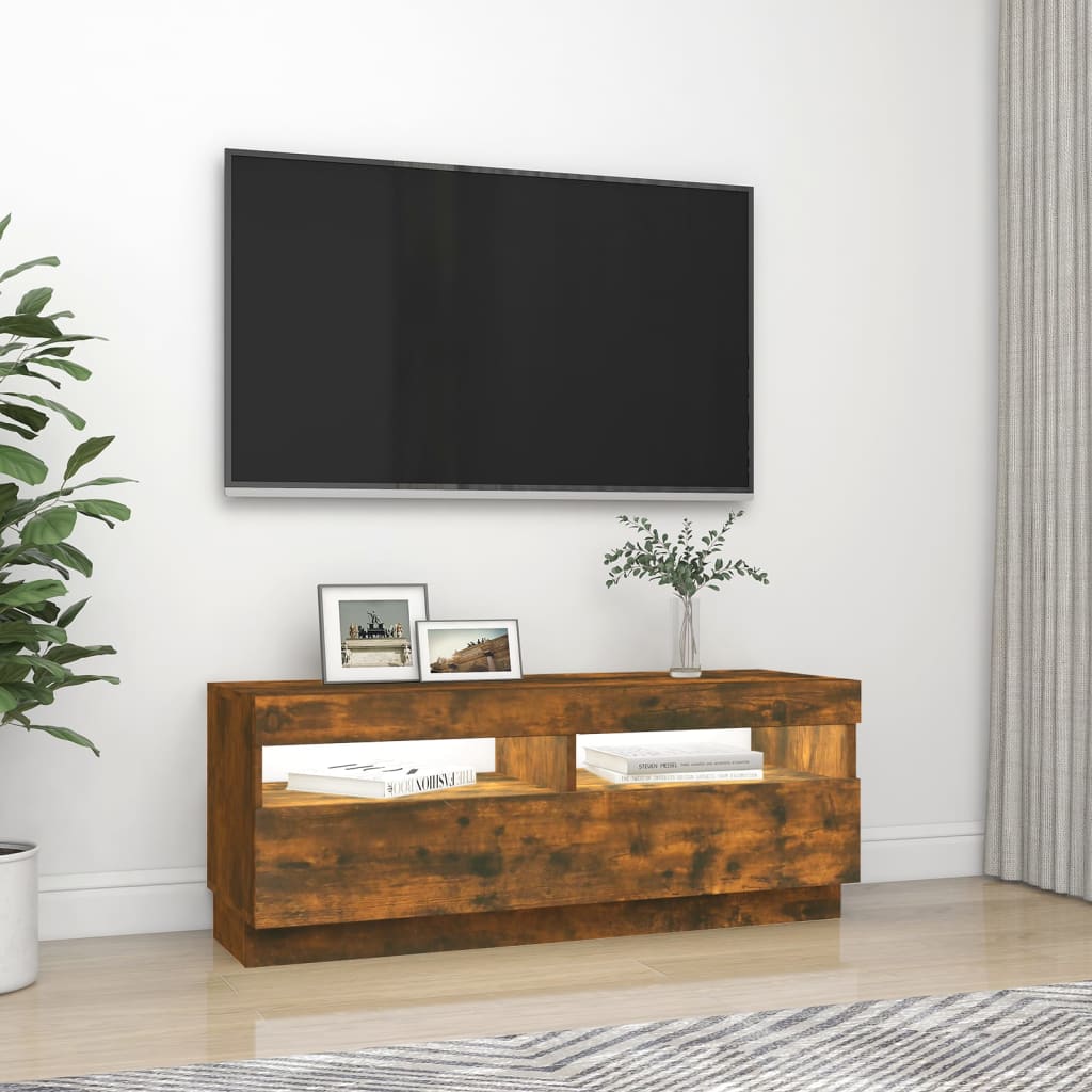 TV-taso LED-valoilla savutammi 100x35x40 cm - Sisustajankoti.fi