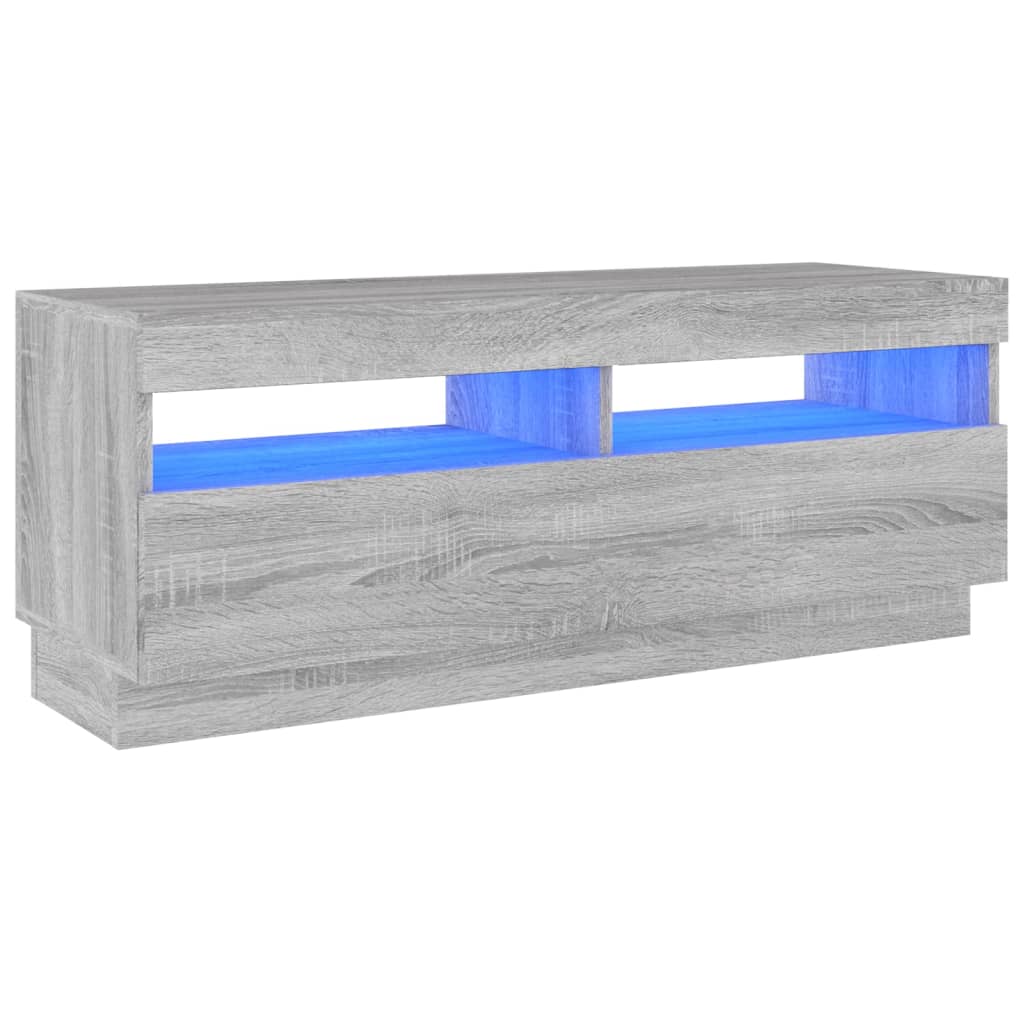 TV-taso LED-valoilla harmaa Sonoma 100x35x40 cm - Sisustajankoti.fi