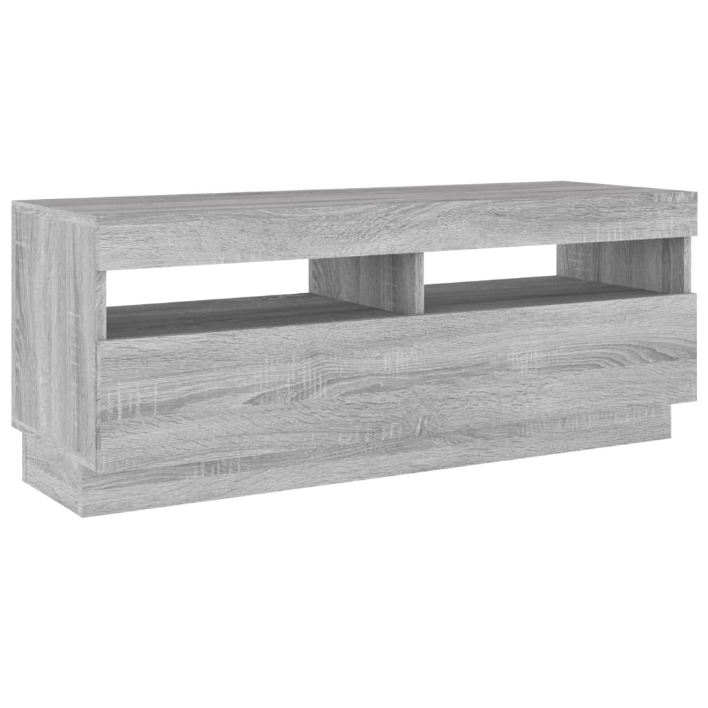 TV-taso LED-valoilla harmaa Sonoma 100x35x40 cm - Sisustajankoti.fi