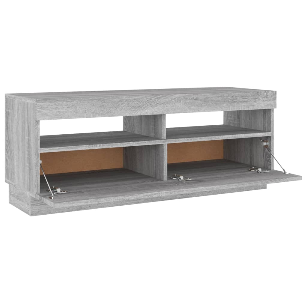 TV-taso LED-valoilla harmaa Sonoma 100x35x40 cm - Sisustajankoti.fi