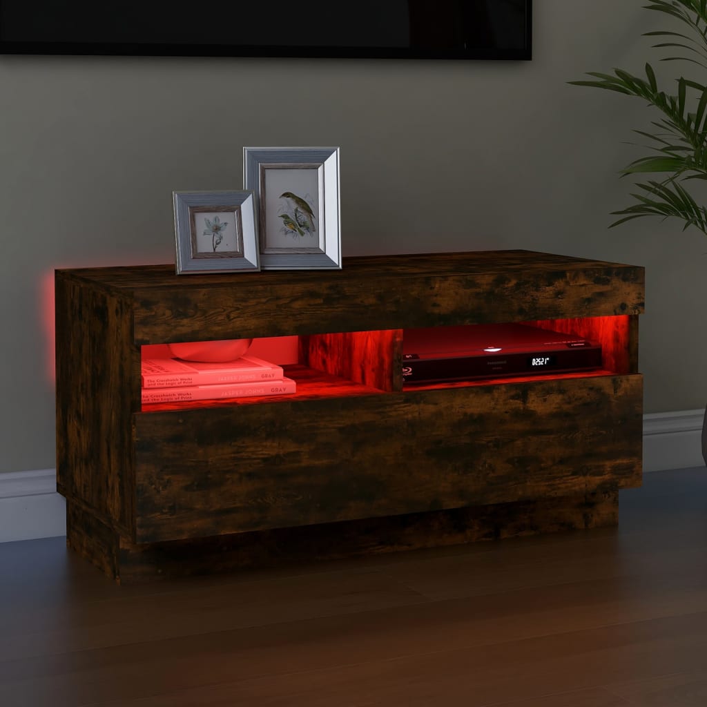 TV-taso LED-valoilla savutammi 80x35x40 cm - Sisustajankoti.fi