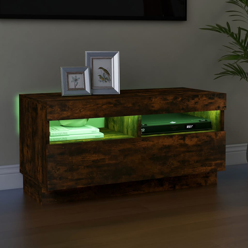 TV-taso LED-valoilla savutammi 80x35x40 cm - Sisustajankoti.fi