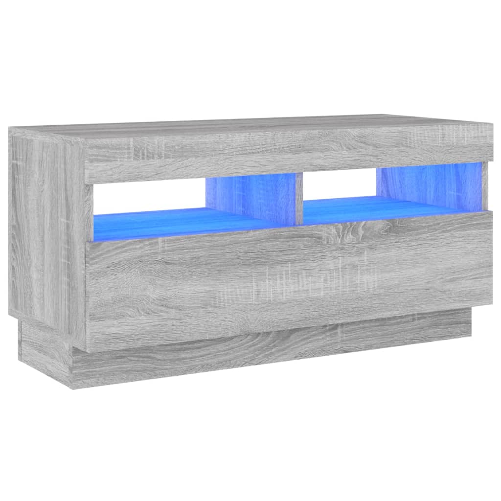 TV-taso LED-valoilla harmaa Sonoma 80x35x40 cm - Sisustajankoti.fi