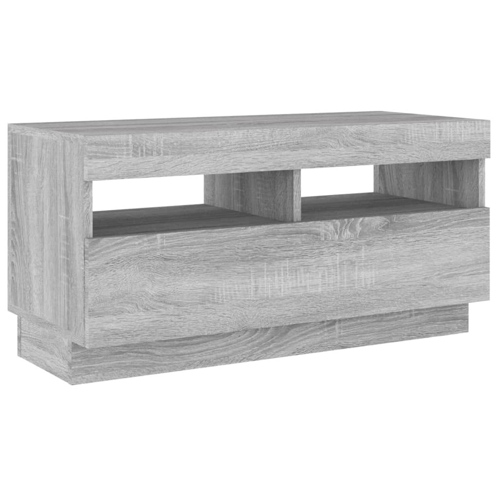 TV-taso LED-valoilla harmaa Sonoma 80x35x40 cm - Sisustajankoti.fi