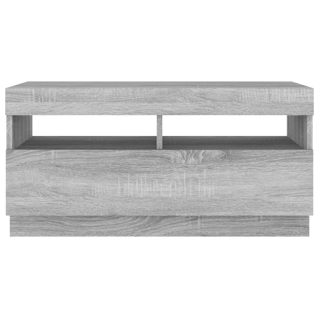 TV-taso LED-valoilla harmaa Sonoma 80x35x40 cm - Sisustajankoti.fi