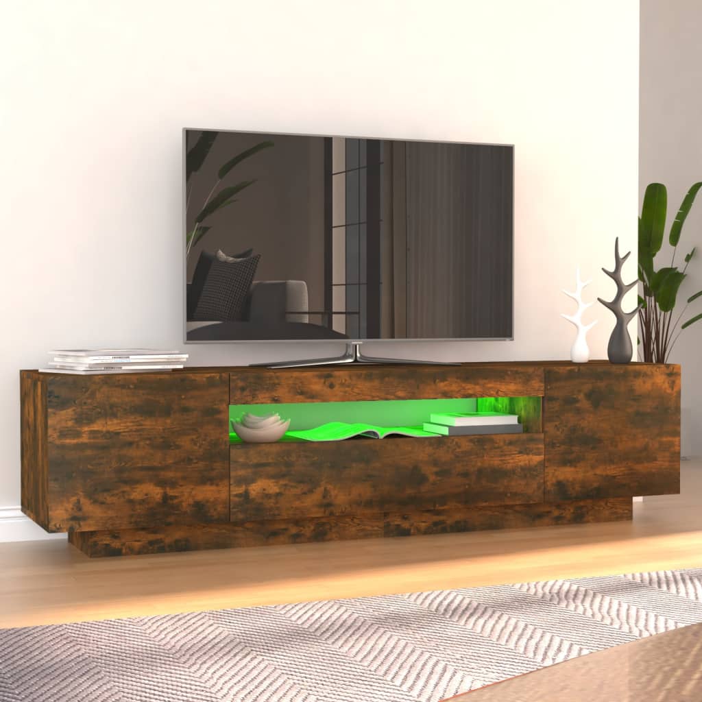 TV-taso LED-valoilla savutammi 160x35x40 cm - Sisustajankoti.fi
