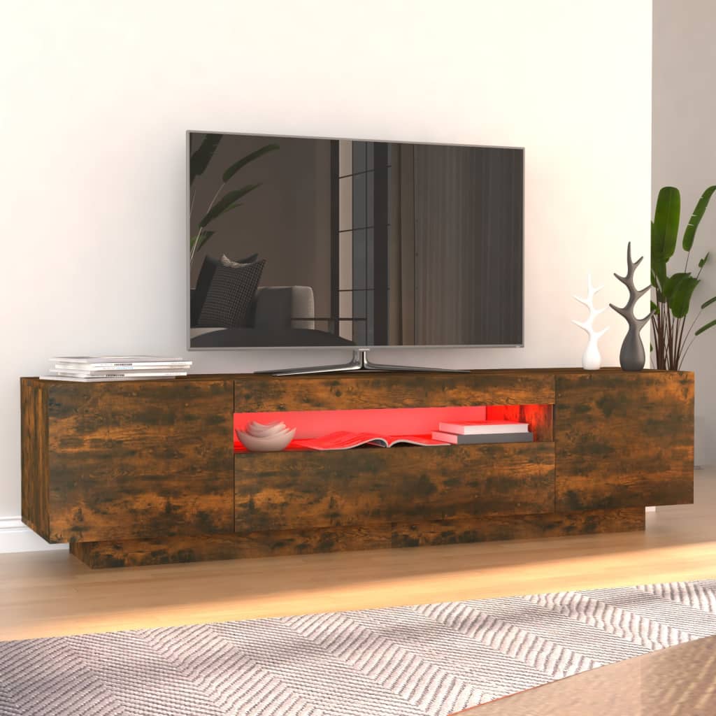 TV-taso LED-valoilla savutammi 160x35x40 cm - Sisustajankoti.fi