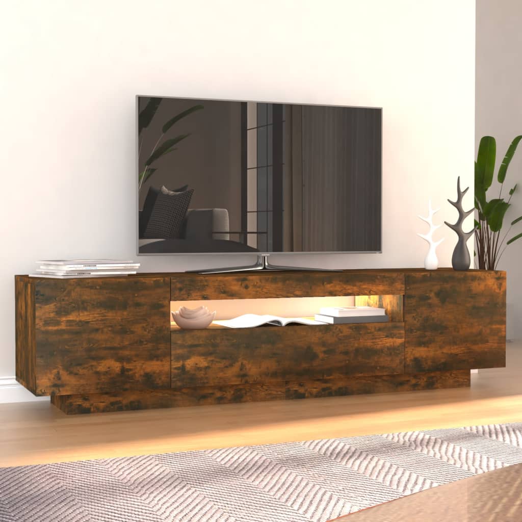 TV-taso LED-valoilla savutammi 160x35x40 cm - Sisustajankoti.fi