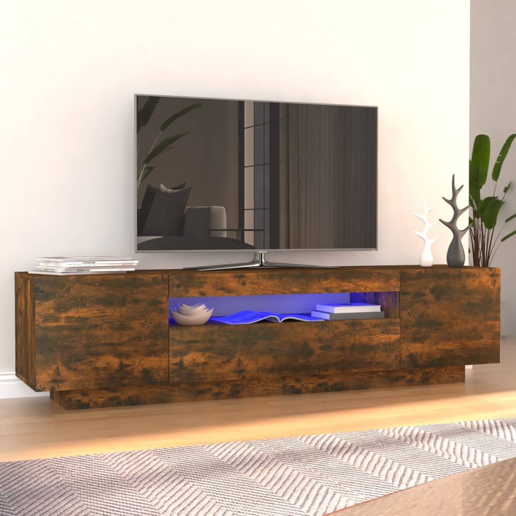 TV-taso LED-valoilla savutammi 160x35x40 cm - Sisustajankoti.fi