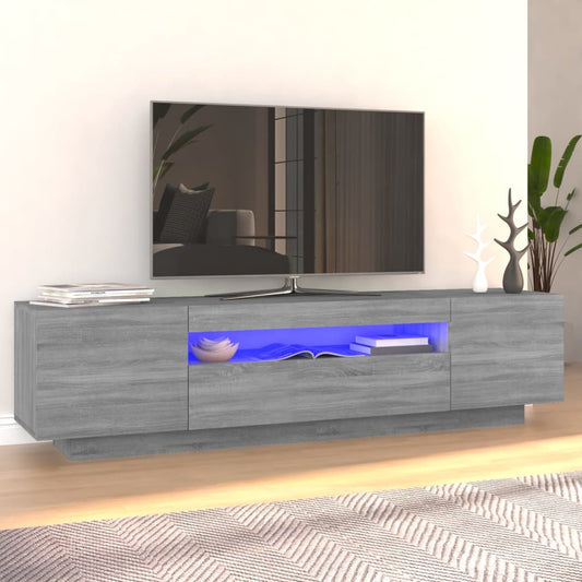 TV-taso LED-valoilla harmaa Sonoma 160x35x40 cm - Sisustajankoti.fi
