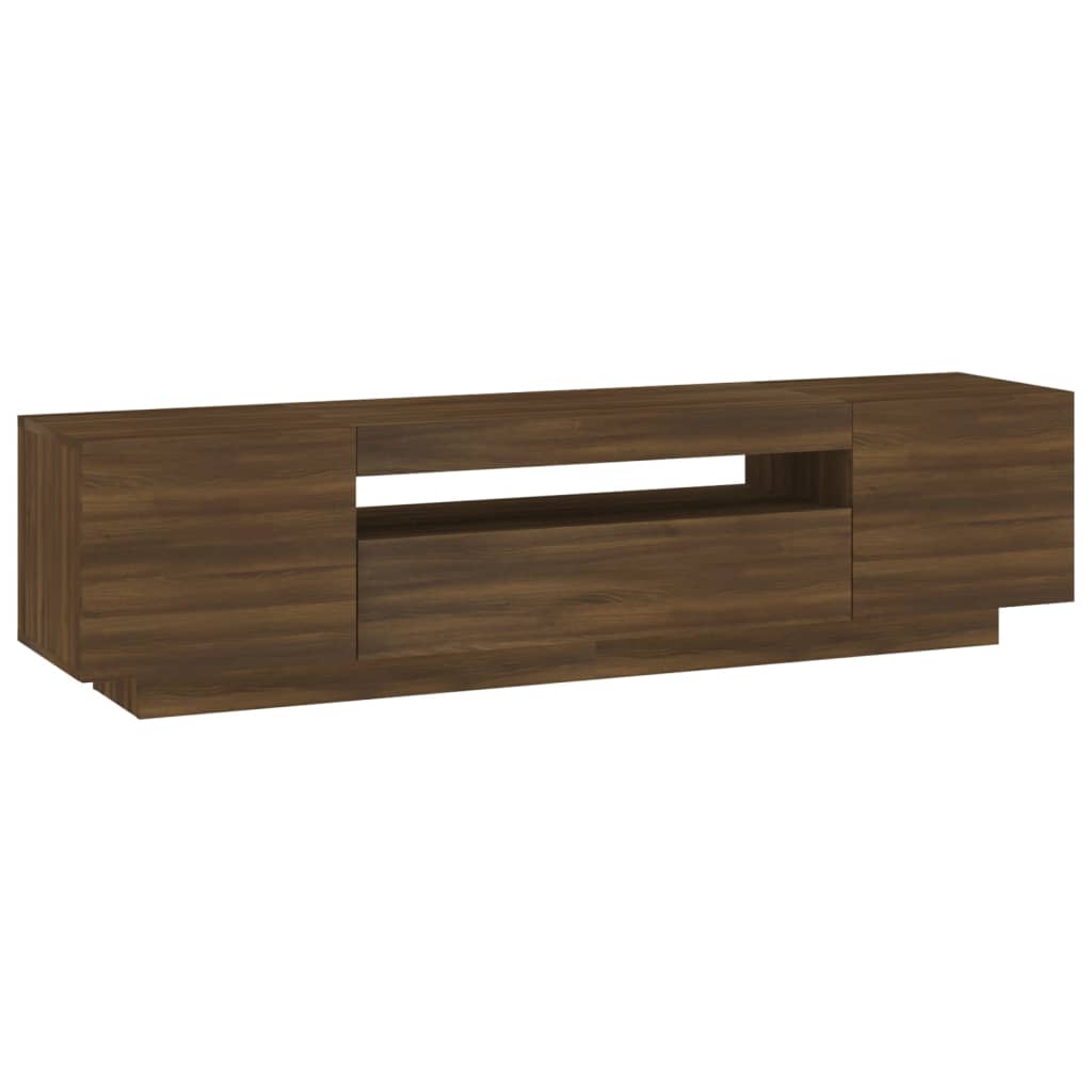 TV-taso LED-valoilla ruskea tammi 160x35x40 cm - Sisustajankoti.fi