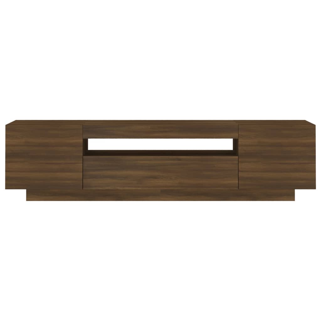 TV-taso LED-valoilla ruskea tammi 160x35x40 cm - Sisustajankoti.fi