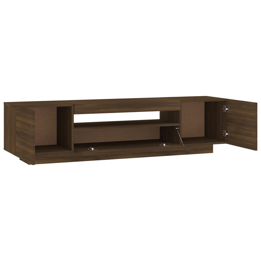TV-taso LED-valoilla ruskea tammi 160x35x40 cm - Sisustajankoti.fi