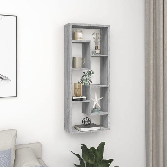 Seinähylly harmaa Sonoma 36x16x90 cm tekninen puu - Sisustajankoti.fi
