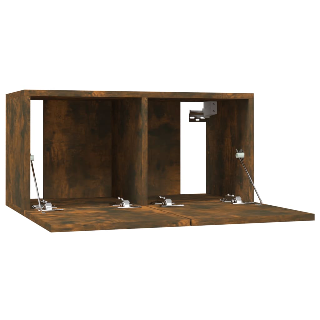 Seinäkiinnitettävät TV-kaapit 3 kpl savutammi 60x30x30 cm - Sisustajankoti.fi
