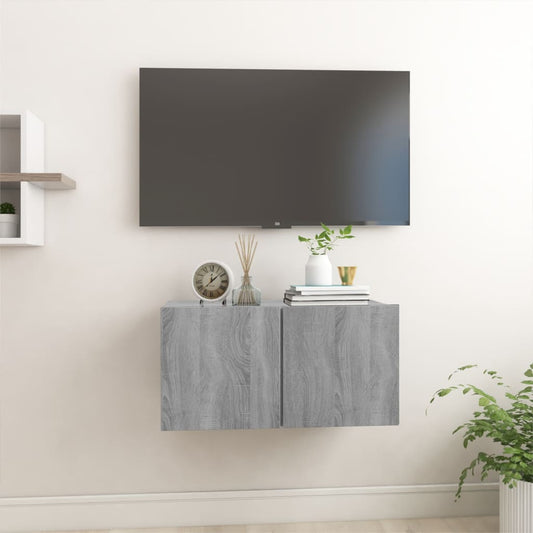 Riippuva TV-kaappi harmaa Sonoma 60x30x30 cm tekninen puu - Sisustajankoti.fi
