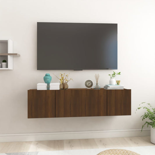 Riippuva TV-kaappi ruskea tammi 2 kpl 60x30x30 cm tekninen puu - Sisustajankoti.fi