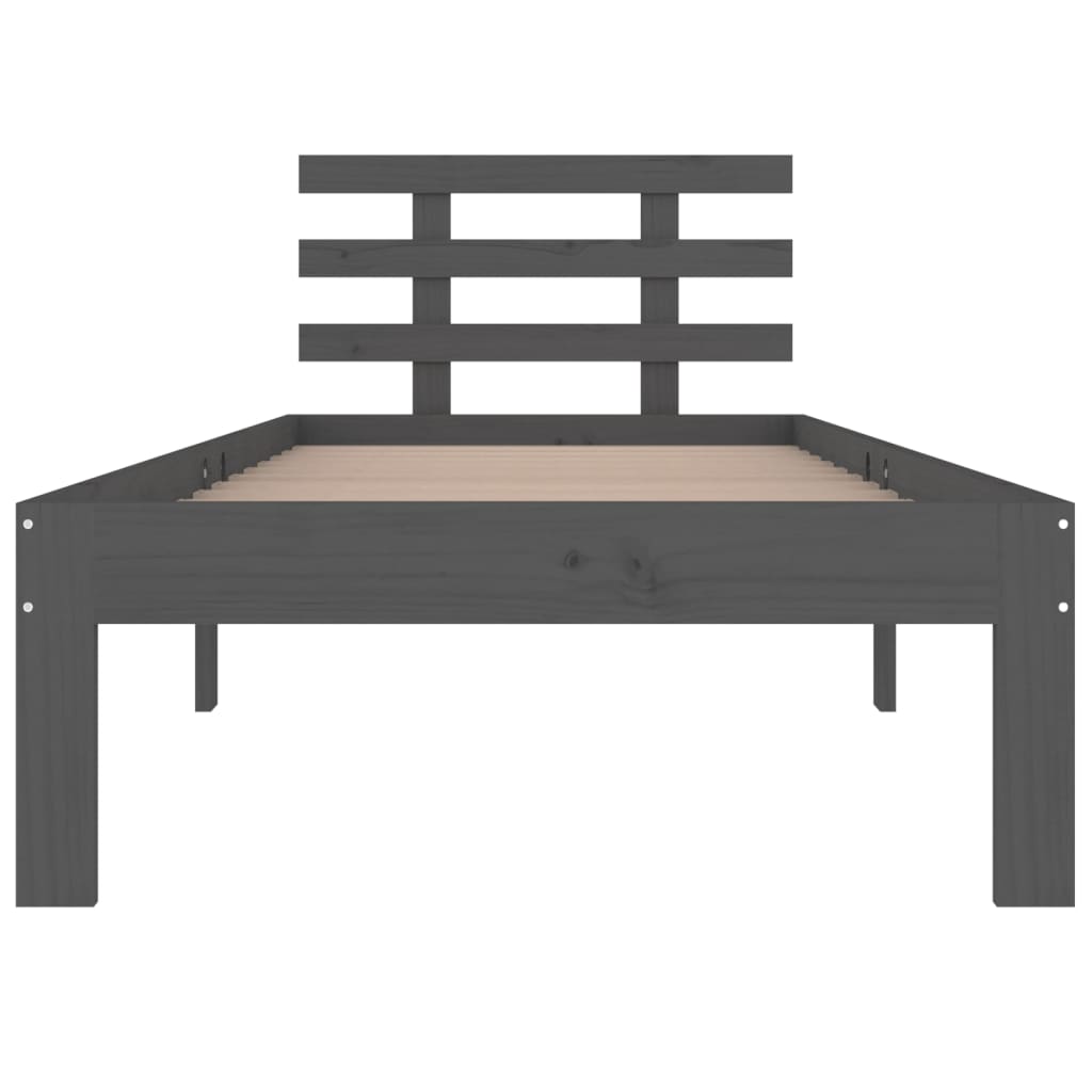 Sängynrunko harmaa täysi puu 90x190 cm 3FT Single - Sisustajankoti.fi