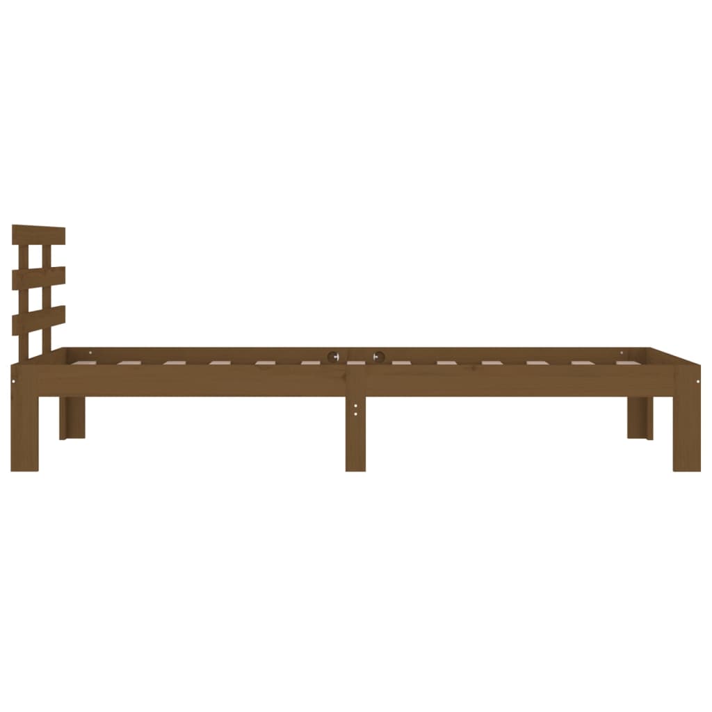 Sängynrunko hunajanruskea täysi puu 100x200 cm - Sisustajankoti.fi