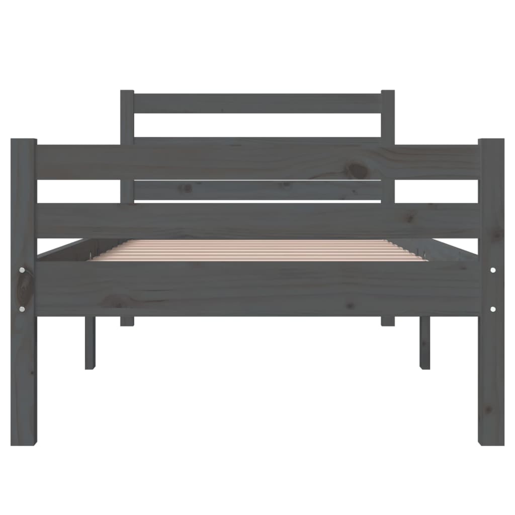 Sängynrunko harmaa täysi puu 90x190 cm 3FT Single - Sisustajankoti.fi