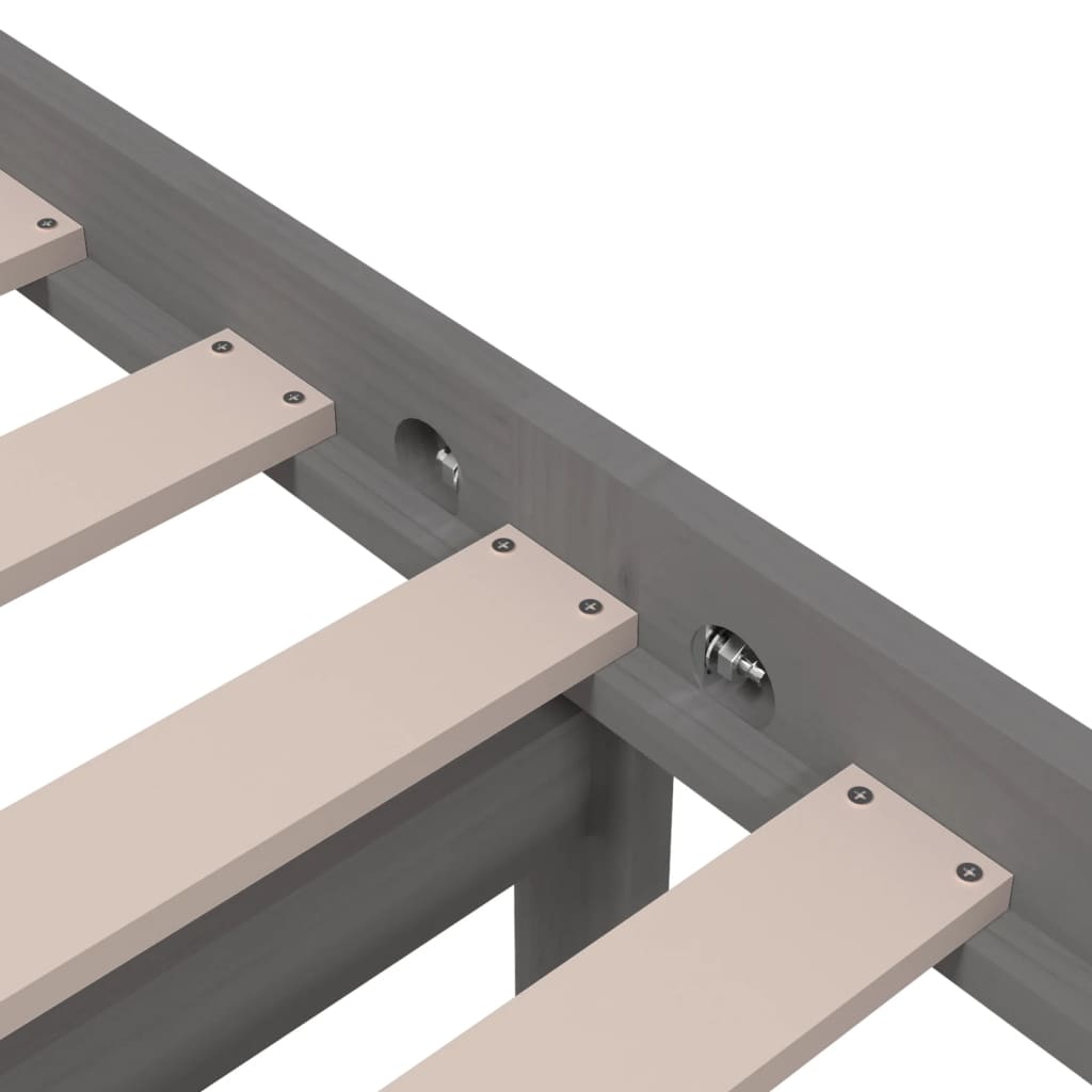 Sängynrunko harmaa täysi puu 75x190 cm 2FT6 Small Single - Sisustajankoti.fi