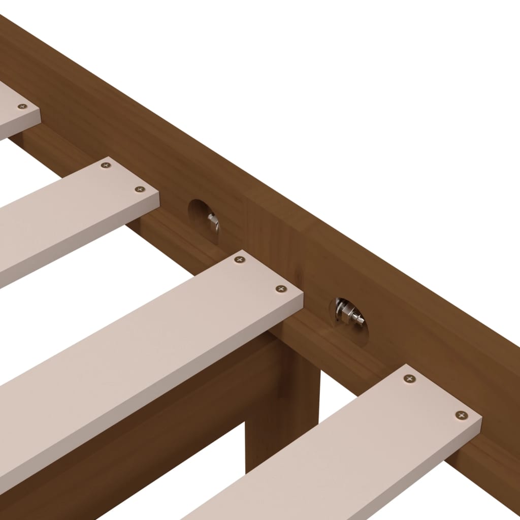 Sängynrunko hunajanruskea täysi puu 75x190 cm 2FT6 Small Single - Sisustajankoti.fi