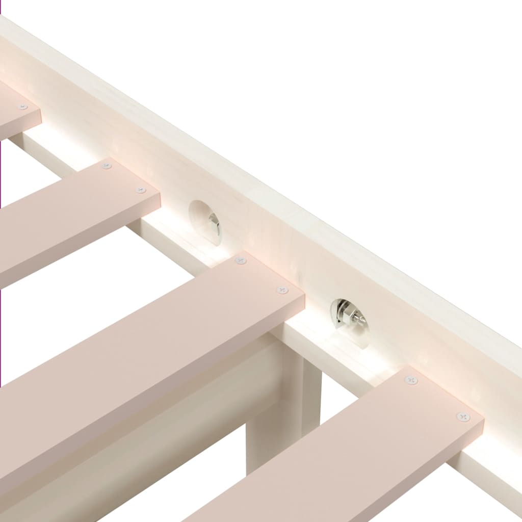 Sängynrunko valkoinen täysi puu 90x190 cm 3FT Single - Sisustajankoti.fi