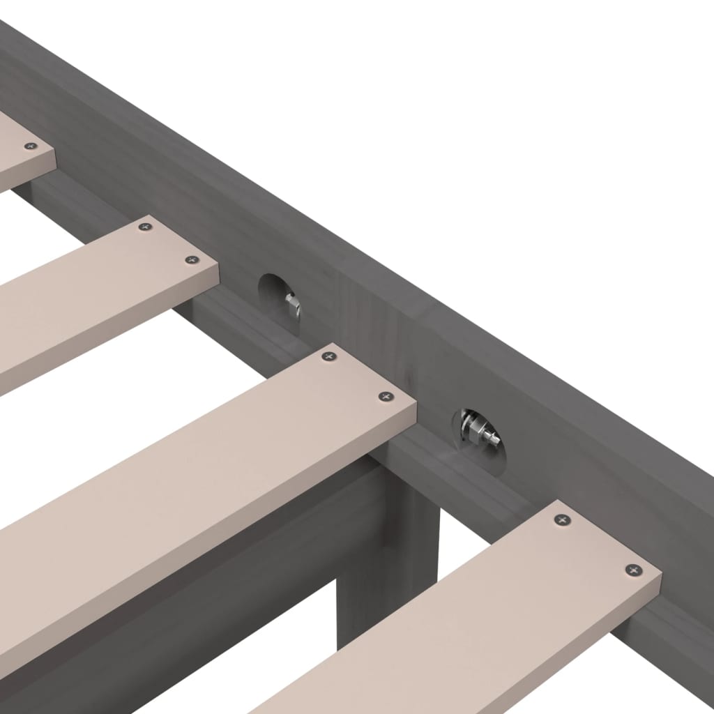 Sängynrunko harmaa täysi puu 90x190 cm 3FT Single - Sisustajankoti.fi