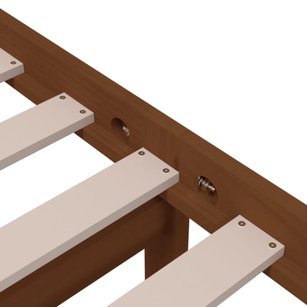 Sängynrunko hunajanruskea täysi puu 90x190 cm 3FT Single - Sisustajankoti.fi