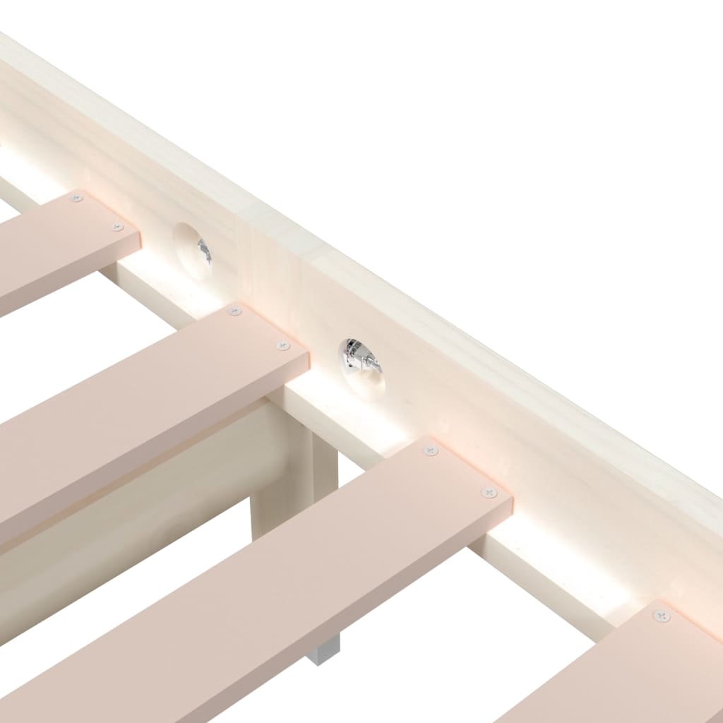 Sängynrunko valkoinen täysi puu 90x200 cm - Sisustajankoti.fi