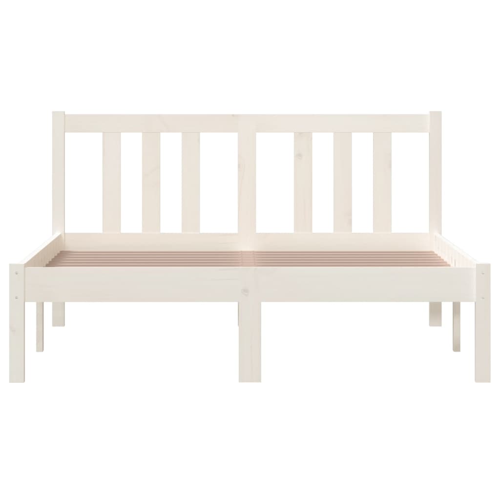 Sängynrunko valkoinen täysi puu 120x200 cm - Sisustajankoti.fi