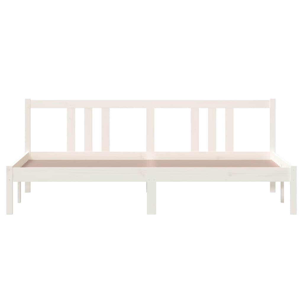 Sängynrunko valkoinen täysi puu 180x200 cm 6FT Super King - Sisustajankoti.fi