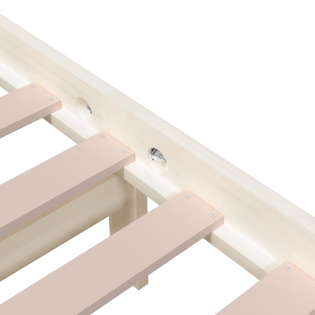 Sängynrunko valkoinen täysi puu 180x200 cm 6FT Super King - Sisustajankoti.fi