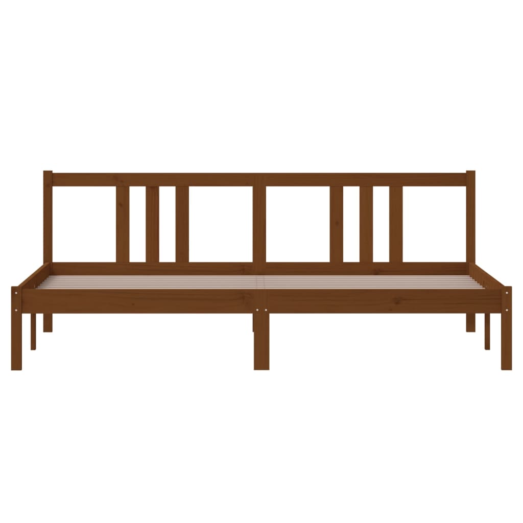 Sängynrunko hunajanruskea täysi puu 180x200 cm 6FT Super King - Sisustajankoti.fi