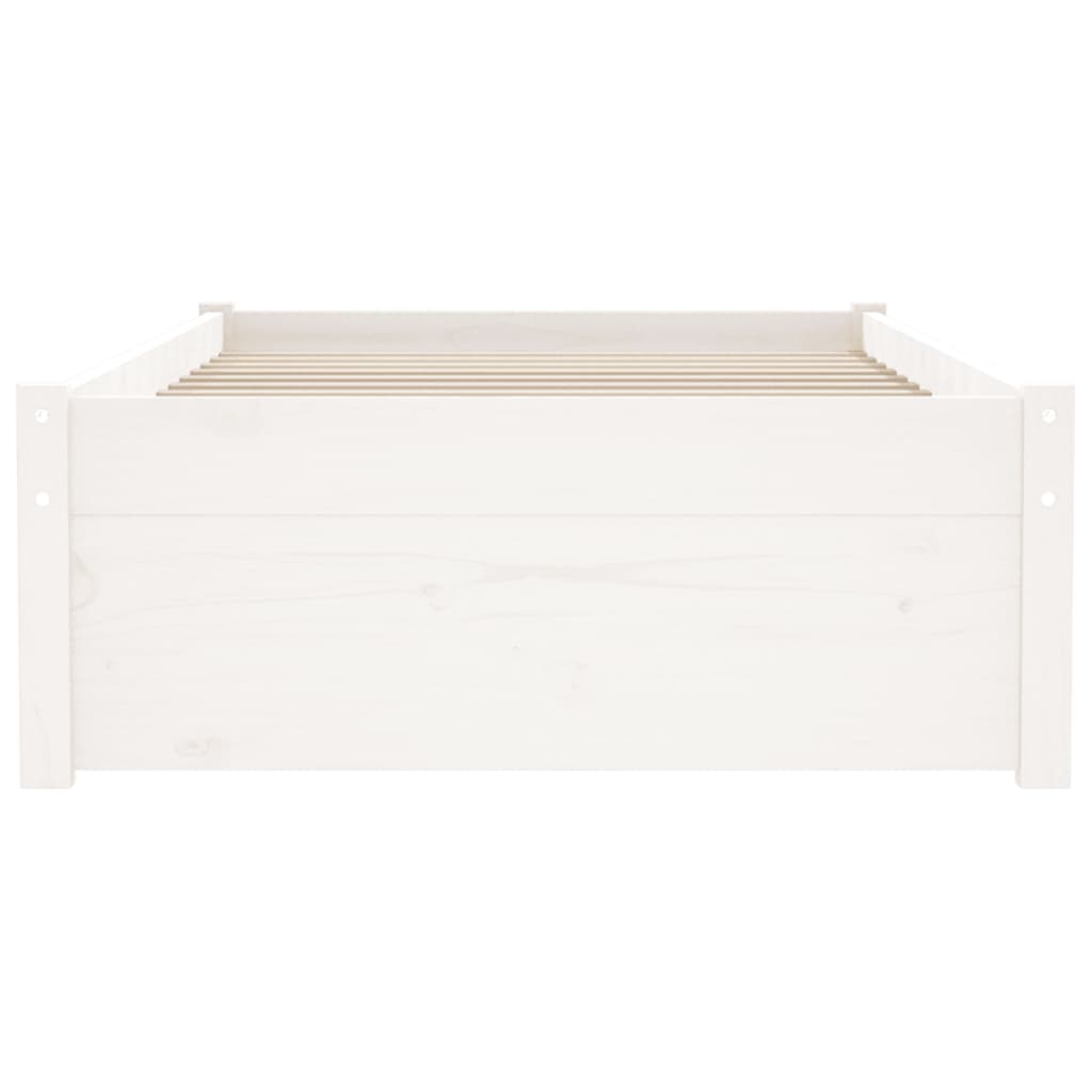 Sängynrunko valkoinen täysi puu 75x190 cm 2FT6 Small Single - Sisustajankoti.fi